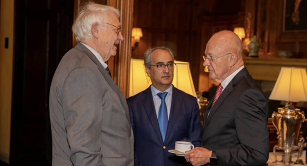 JST Publisher Ahmed Charai between Advisory Board member John Hamre (left) and Advisory Board member James Clapper (right)