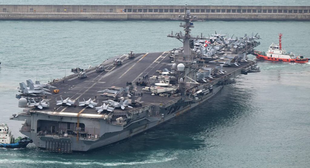 USS Carl Vinson in South Korea, March 2025. Photo credit: Lee Young Ho/Sipa USA via Reuters Connect.