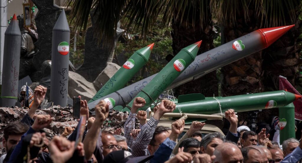 Anti-Israeli Protest In Tehran, Iran, April 2025. Photo credit: Morteza Nikoubazl via Reuters Connect.