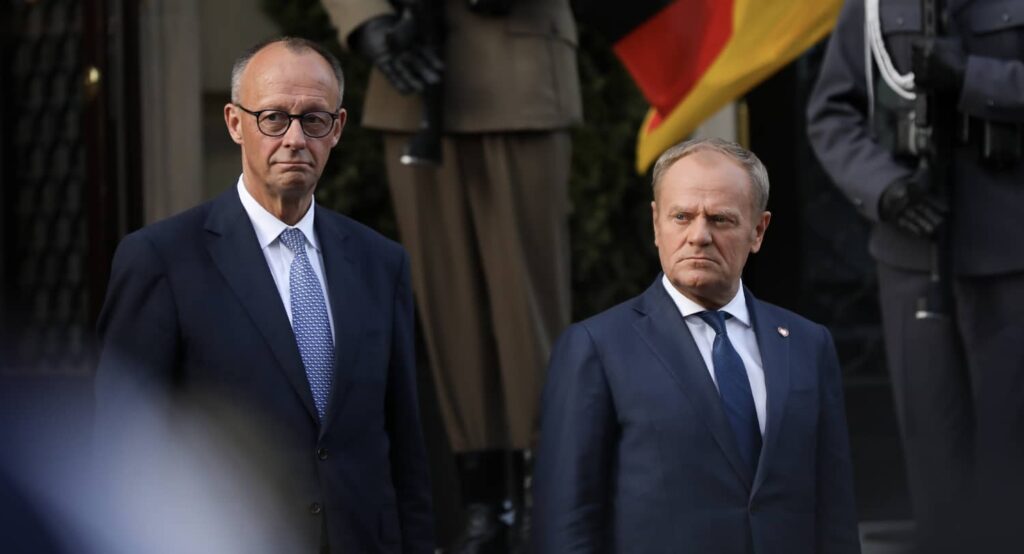 German Chancellor Frederich Merz and Polish Prime Minister Donald Tusk. Photo credit: Klaudia Radecka via Reuters Connect.